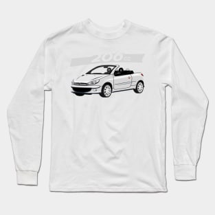 City car 206 cc Coupe Cabriolet france silver Long Sleeve T-Shirt